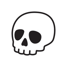 Skull Icon Vector Halloween Logo Pirate Symbol Bone Ghost Character Cartoon Illustration Doodle Design