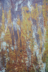 Poster - Rusty colored metal with cracked paint, grunge background