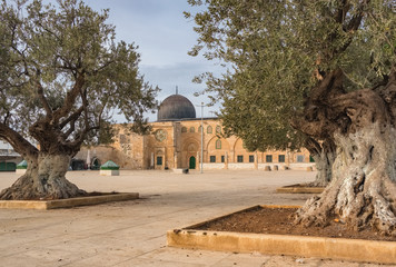 Al-Aqsa Mosque in Jerusalem on the top of the Temple Mount in Jerusalem