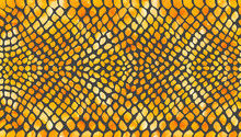 Texture Of Serpentine Orange Scales In Watercolor