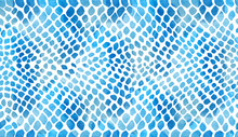 Texture of snakeskin blue on a white background in watercolor