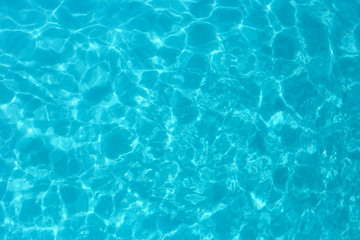 Poster - Blue color water in swimming pool rippled water detail background.