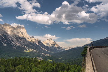 Wall Mural - Scenery landscape with road and Alps mountain