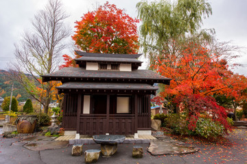 Wall Mural - building at autumn park in Kawaguchiko