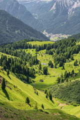 Wall Mural - Beautiful landscape with mountain hill in Alps