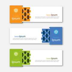 Wall Mural - set of abstract design banner template.