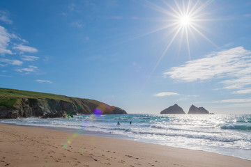 Holywell bay in Cornwall