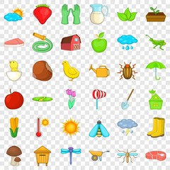 Sticker - Crop icons set. Cartoon style of 36 crop vector icons for web for any design