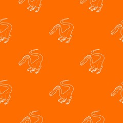 Sticker - Hungry dinosaur pattern vector orange for any web design best