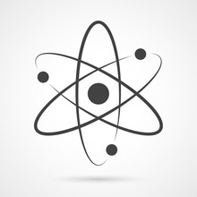 Atom Icon.Concept Of Technological Design Of Elementary Particles