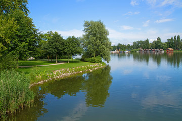 Sticker - Burggarten von Schloss Schwerin in Mecklenburg-Vorpommern, Deutschland