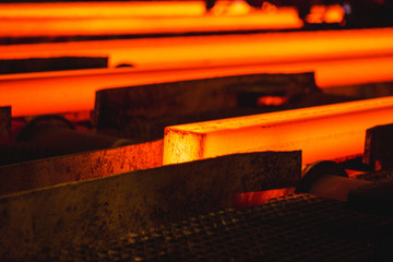 Hot billet (bloom) continuous casting, also called strand casting