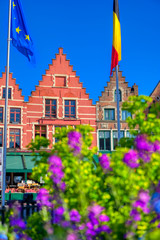 Wall Mural - The historical city center and Market Square (Markt) in Bruges (Brugge), Belgium.