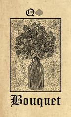 Wall Mural - Bouquet. Tarot card from Lenormand Gothic Mysteries oracle deck.