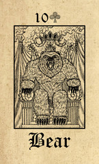 Poster - Bear. Tarot card from Lenormand Gothic Mysteries oracle deck.