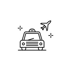 Canvas Print - Taxi to airport icon. Element of airport line color icon