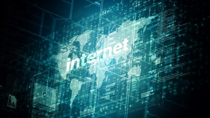 Wall Mural - internet worldwide data computing concept