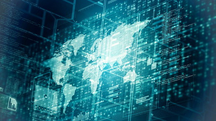 Wall Mural - internet worldwide data computing concept