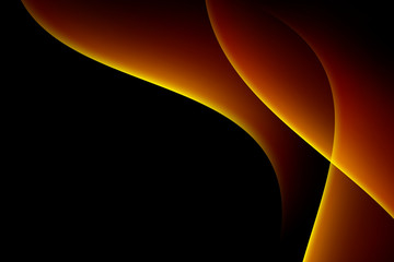 Wall Mural - abstract light gold gradient curve luxury concept graphic on dark background, copy space composition