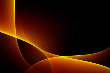 Wall Mural - abstract light gold gradient curve luxury concept graphic on dark background, copy space composition