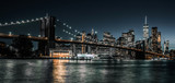Fototapeta  - Brooklyn Bridge and Jane's Carousel steps from lower Manhattan