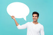 © Atstock Productions - Handsome Indian man holding blank speech bubble