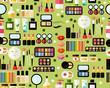 © naughtynut - Vector flat seamless texture pattern make up accessories .