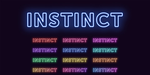 Wall Mural - Neon text Instinct, expressive Title Instinct word