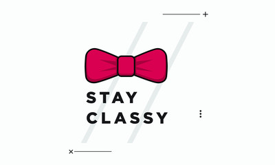 Wall Mural - Stay Classy Bow Tie Quote Poster