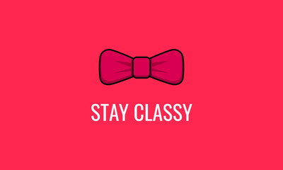 Wall Mural - Stay Classy Bow Tie Quote Poster