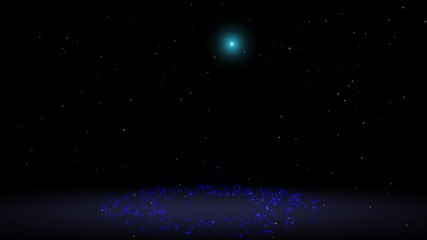 Wall Mural - Rotating and glowing particles