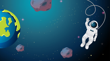 Wall Mural - astronaut floating in space