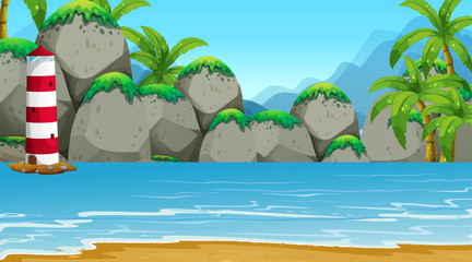 Wall Mural - Empty nature beach ocean coastal landscape