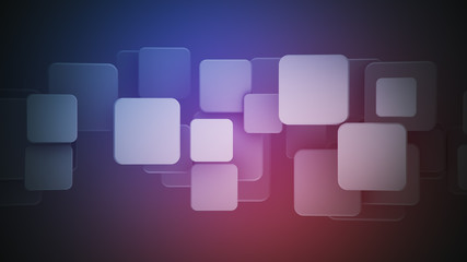 Sticker - Overlapping purple squares 3D render abstract background