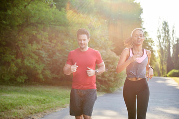 Wall Mural - Having a partner make running is easier