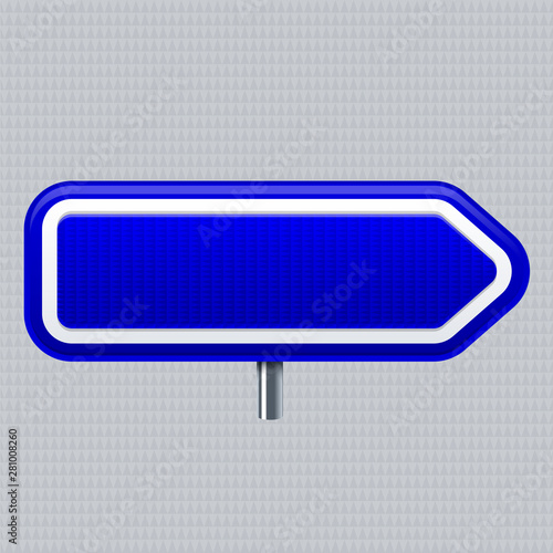 Direction signal. Traffic road signal with reflective texture. Isolated.