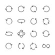 Circle Arrows Minimal Line Icon. Vector Illustration Flat style. Included Icons as Rotate, Refresh, Recycle, Turn, Reload Synchronization Button. Editable Stroke. 48x48 Pixel Perfect