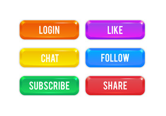 Wall Mural - ui set of action buttons