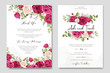 © lukasdedi - elegant wedding card design with beautiful roses wreath template