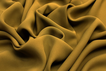 Wall Mural - The texture of the silk fabric mustard color. Background, pattern.