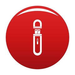 Poster - Usb flash drive icon. Simple illustration of usb flash drive vector icon for any design red