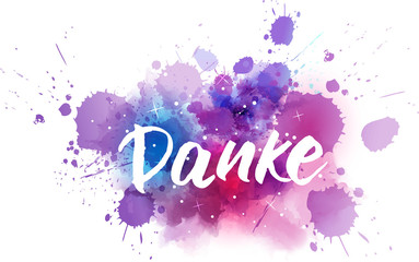 Wall Mural - Danke modern lettering text