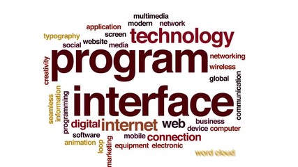 Wall Mural - program interface animated word cloud. kinetic typography.