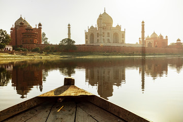 Wall Mural - view of taj mahal, india, 2019