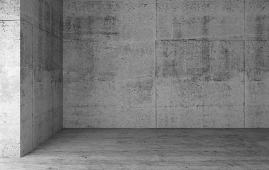 Abstract empty gray concrete room interior