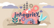 Integrity vector illustration. Flat tiny honest persons character concept.