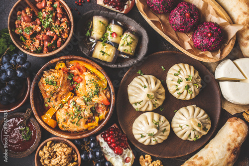 Cuadros en Lienzo Traditional Georgian cuisine background