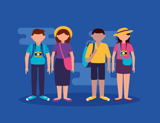 Poster - people and travel flat design