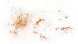 Cinnamon powder isolated on white background, top view