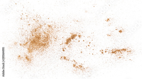 Cuadros en Lienzo Cinnamon powder isolated on white background, top view